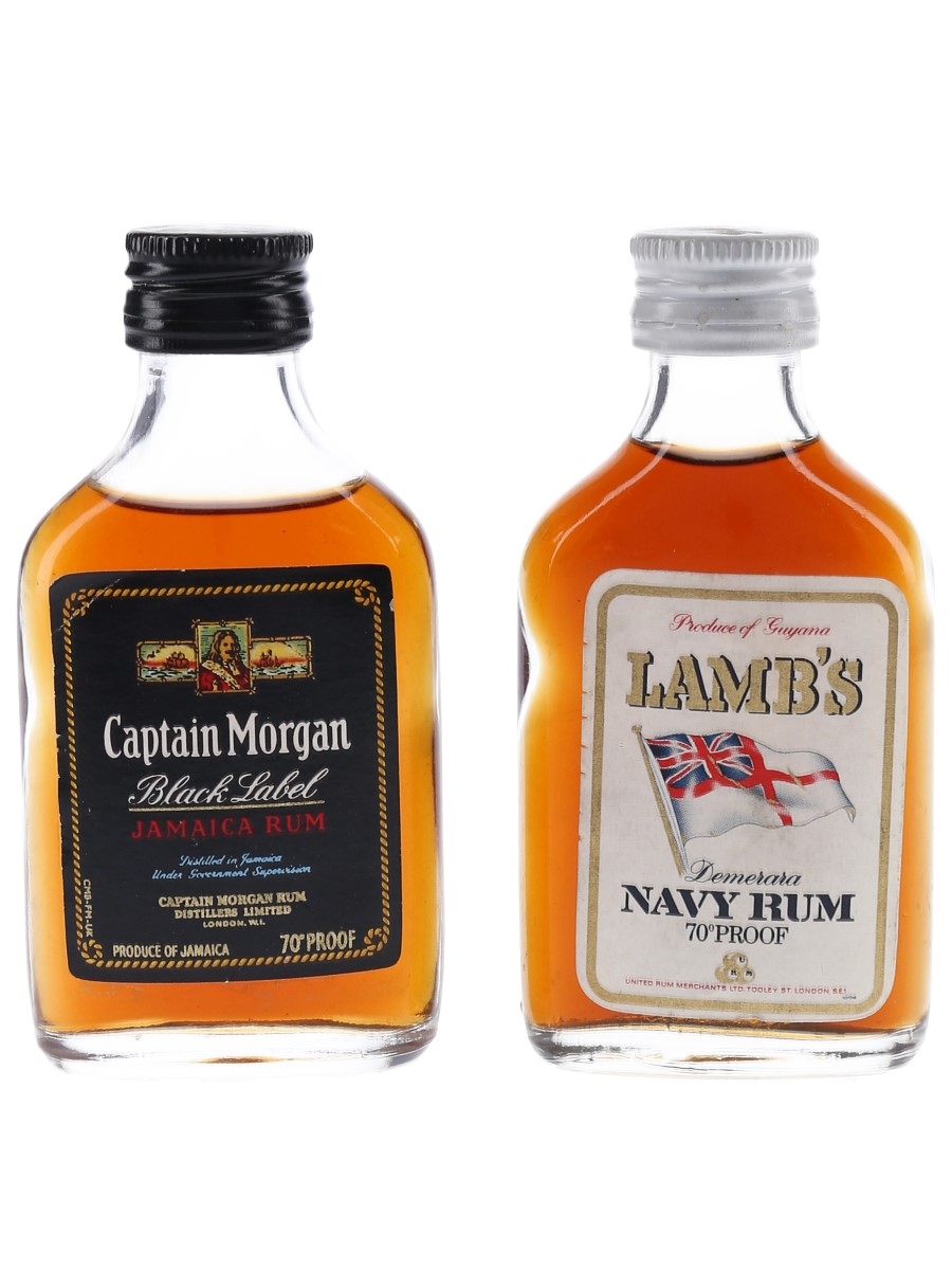 Captain Morgan & Lamb's Bottled 1970s 2 x 5cl / 40%