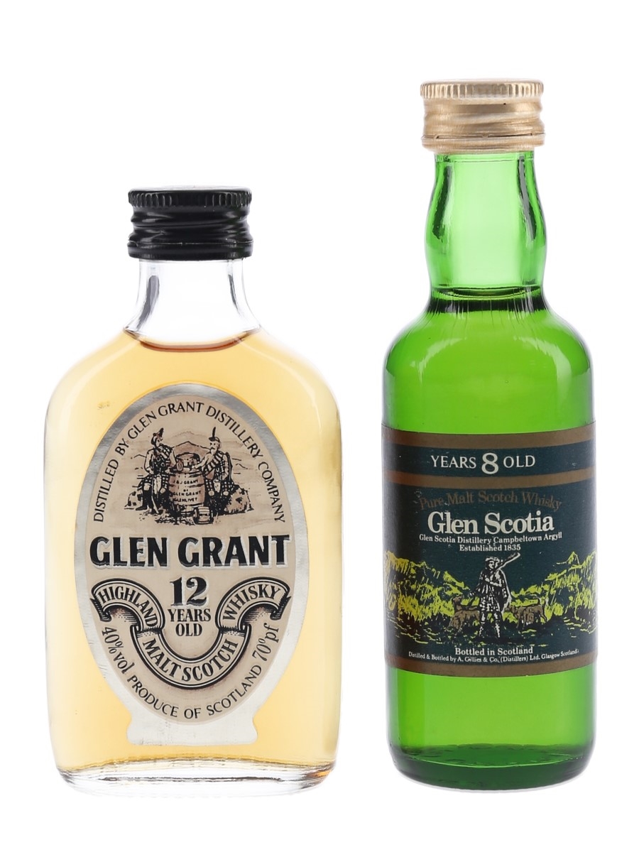 Glen Grant & Glen Scotia Bottled 1970s & 1980s 2 x 5cl / 40%