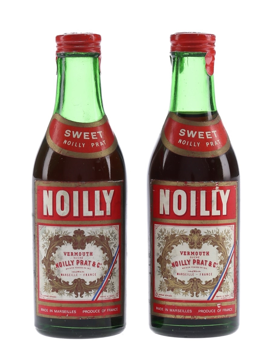 Noilly Prat Sweet Vermouth Bottled 1950s-1960s 2 x 7cl