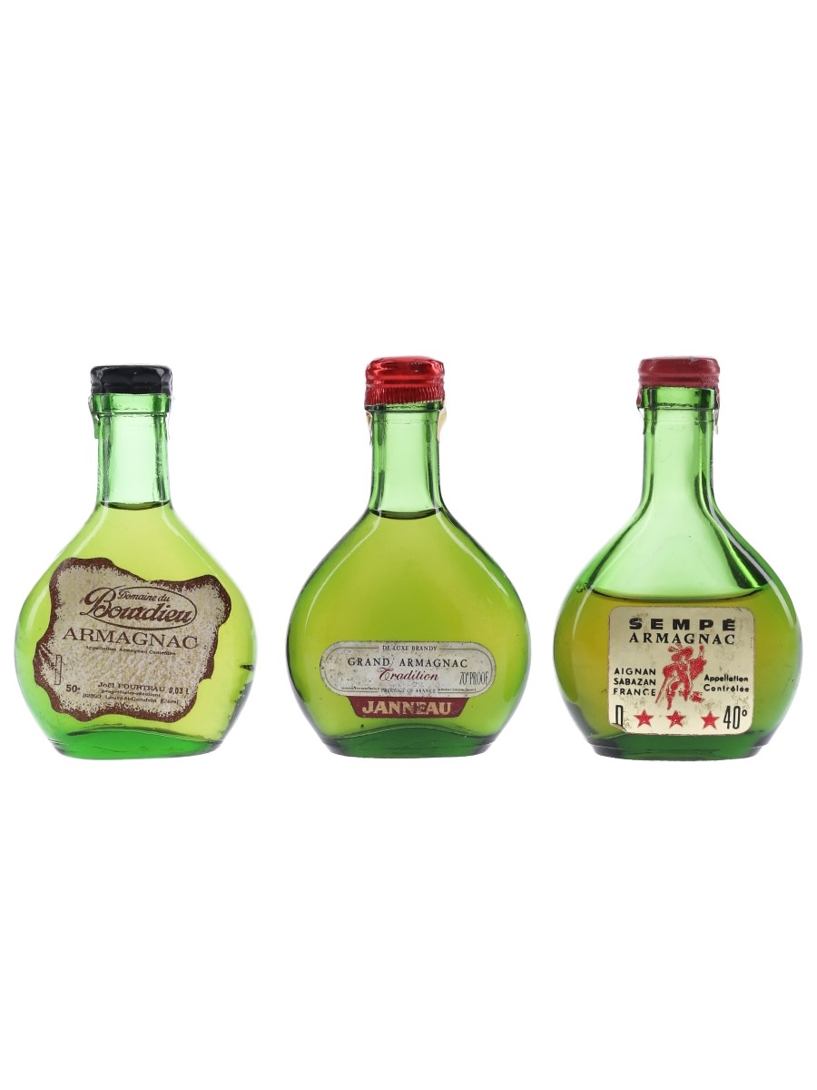 Domaine Du Bourdieu, Janneau & Sempe Bottled 1960s 3 x 3cl