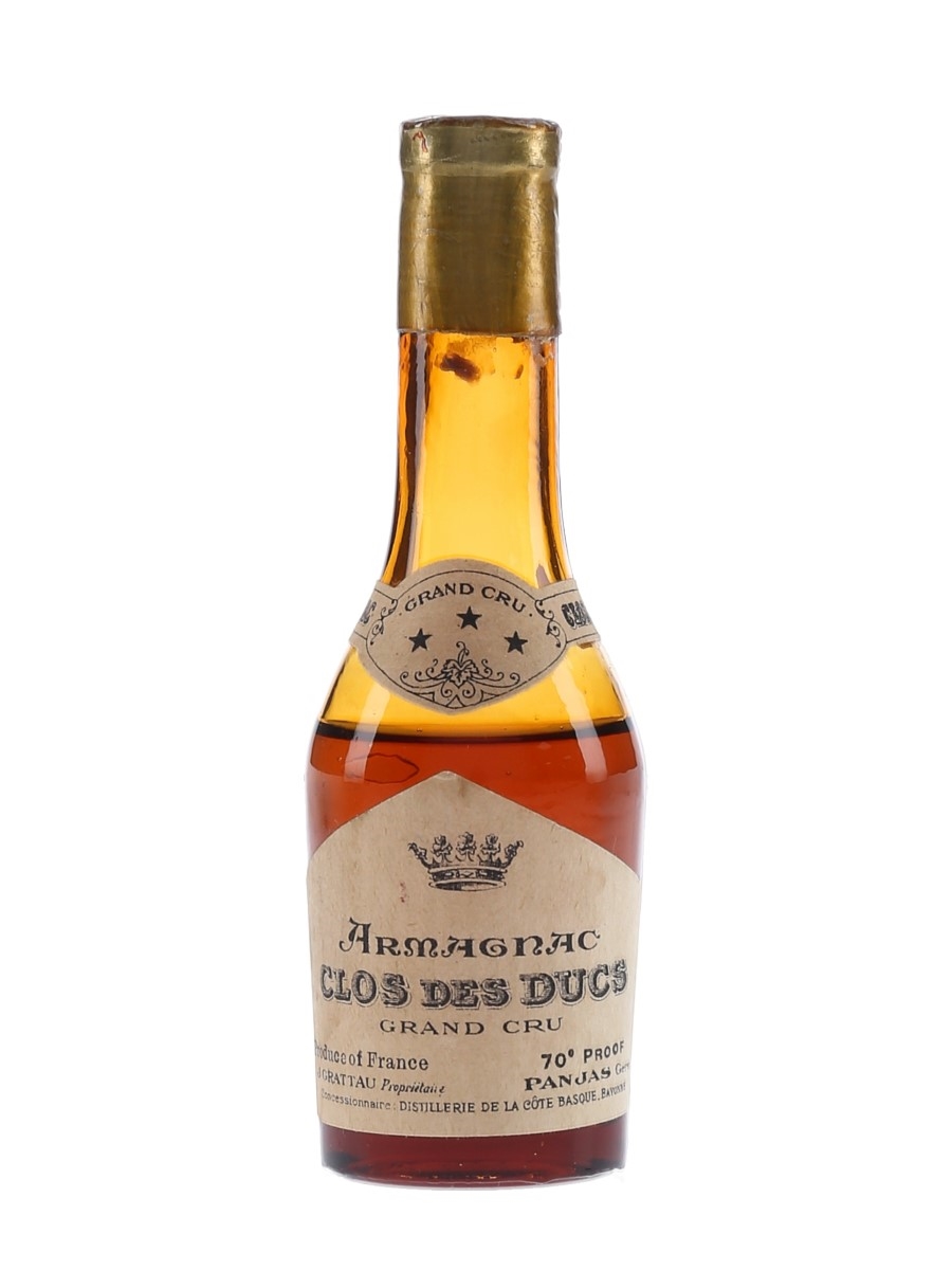 Clos Des Ducs 3 Star Armagnac Bottled 1940s-1950s - Grand Cru 3cl / 40%