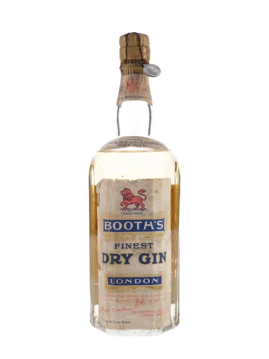 Booth's Finest Dry Gin Bottled 1950s - Wax & Vitale 75cl / 43%