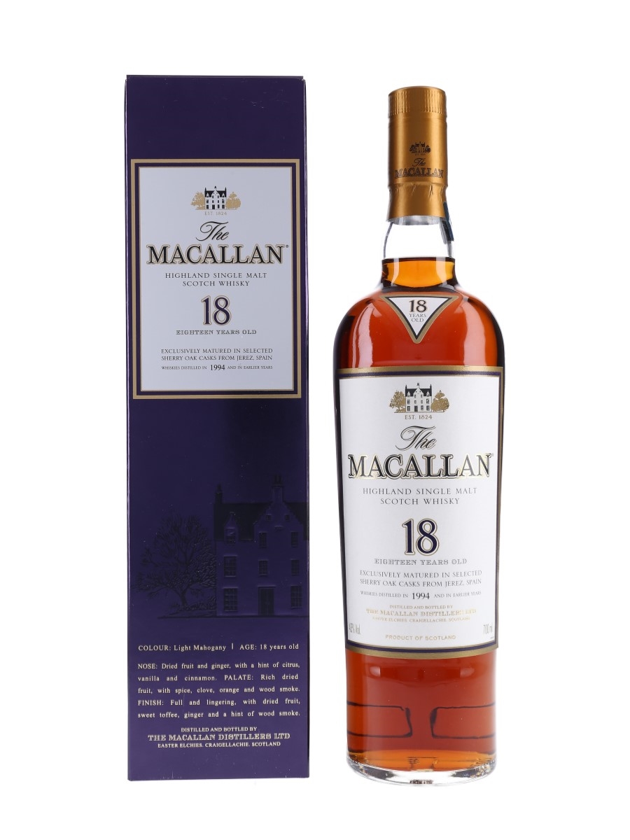 Macallan 18 Year Old 1994 And Earlier 70cl / 43%