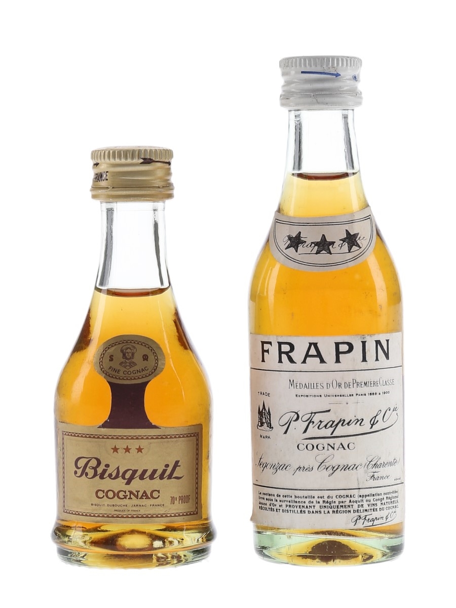 Bisquit & Frapin 3 Star Bottled 1960s & 1970s 2 x 3cl-5cl / 40%