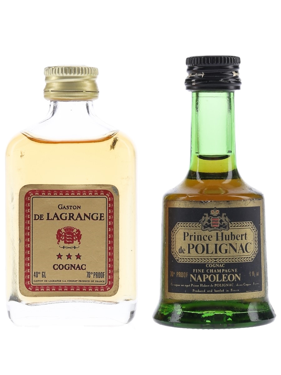 Gaston De Lagrange & Prince Hubert De Polignac Bottled 1970s 2 x 3cl / 40%