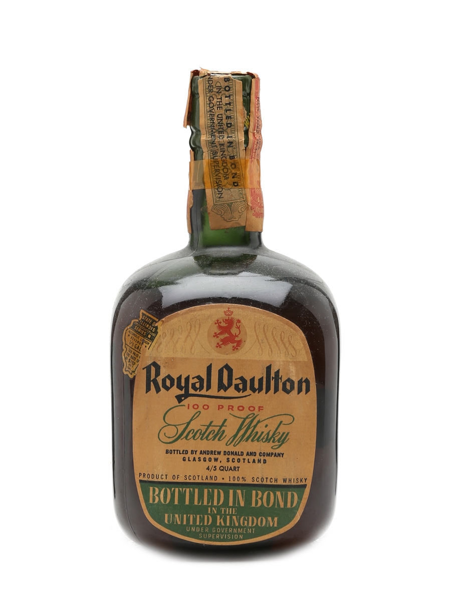 Royal Daulton 100 Proof Bottled in Bond Bottled 1940s 75cl