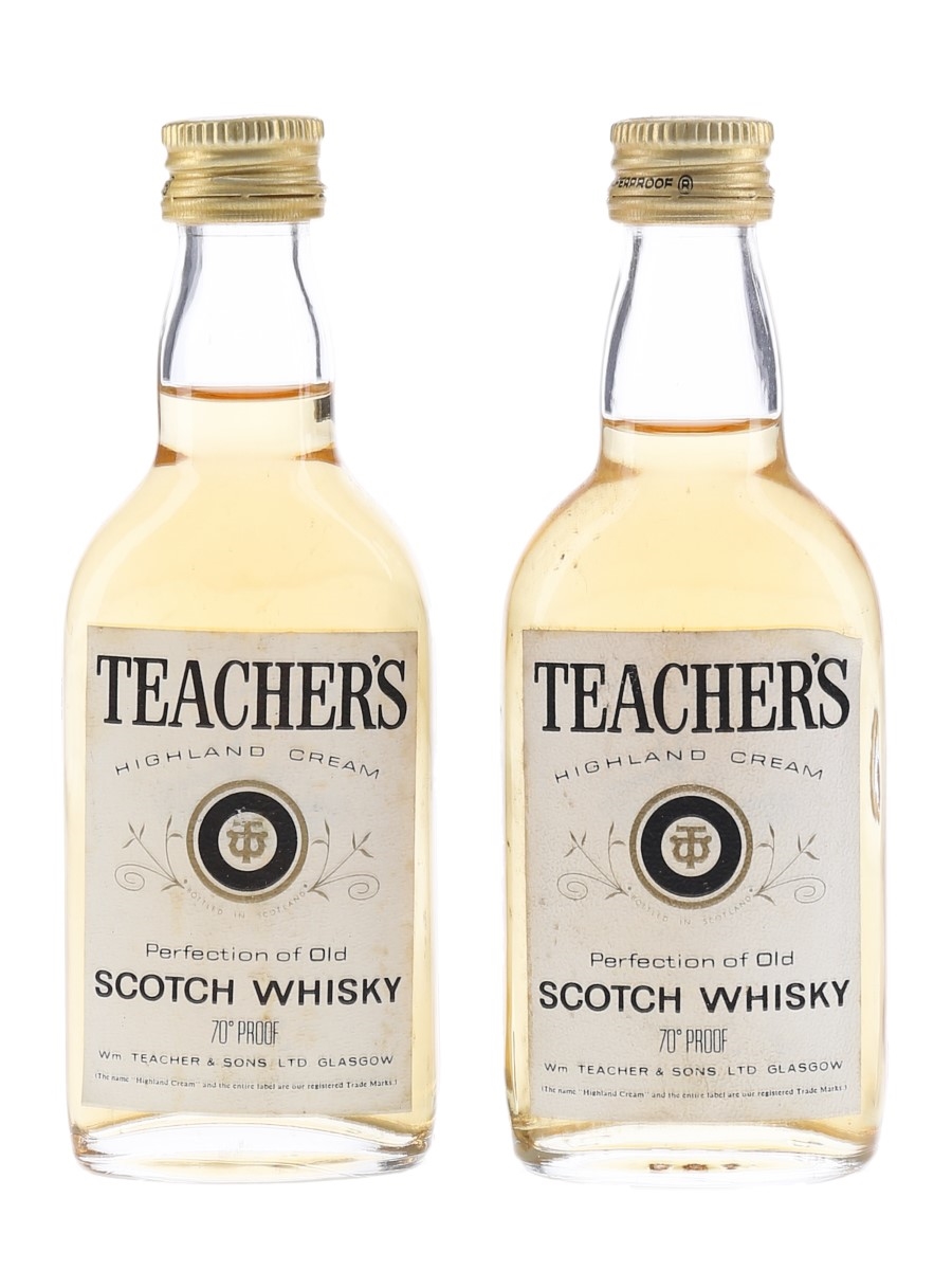 Teacher's Highland Cream Bottled 1970s 2 x 5cl / 40%