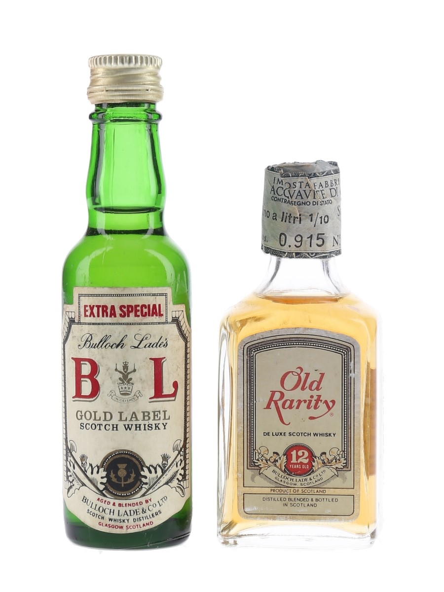 Bulloch Lade & Old Rarity Bottled 1960s-1970s 2 x 3.7cl-4.7cl