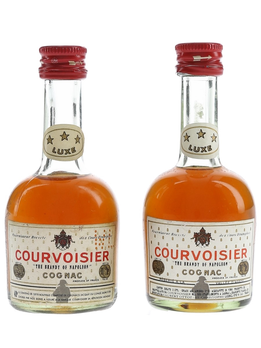 Courvoisier 3 Star Luxe Bottled 1970s 2 x 3cl