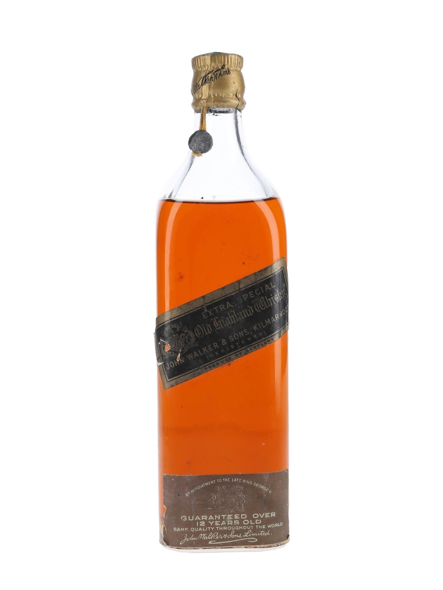 Johnnie Walker 12 Year Old Extra Special Bottled 1930s 75cl / 40%