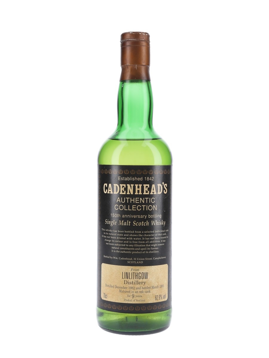 Linlithgow 1982 9 Year Old Bottled 1992 - Cadenhead's 150th Anniversary Bottling 70cl / 62.6%