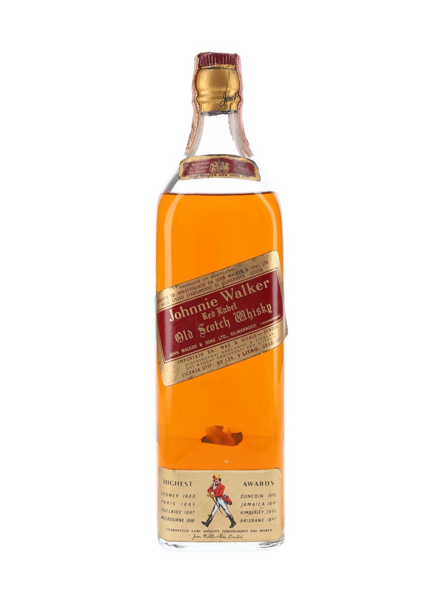 Johnnie Walker Red Label Bottled 1950s-1960s - Wax & Vitale 100cl / 43%