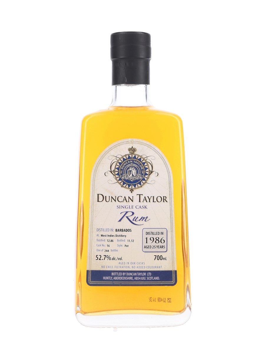 West Indies 1986 Single Cask Rum 25 Year Old - Duncan Taylor 70cl / 52.7%