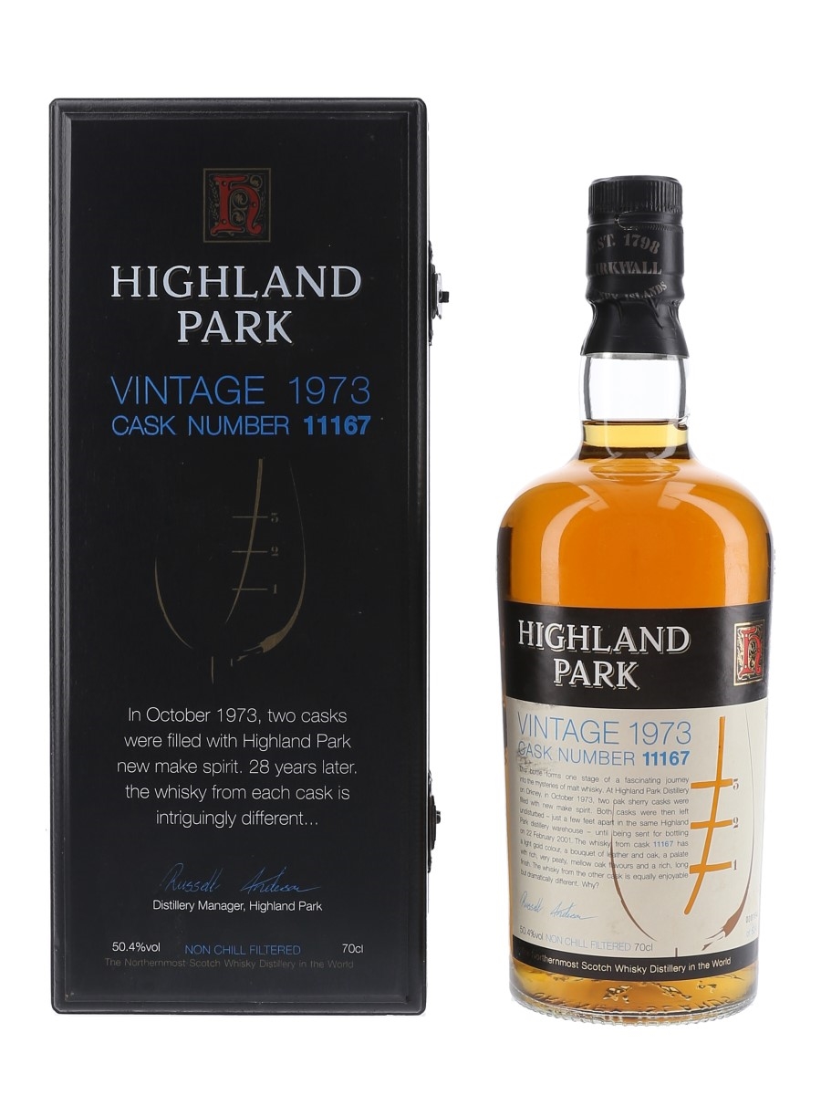 Highland Park 1973 Sherry Cask No. 11167 28 Year Old 70cl / 50.4%