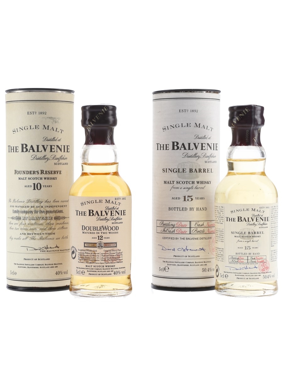 Balvenie 10 & 15 Year Old Founder's Reserve & Single Barrel 2 x 5cl