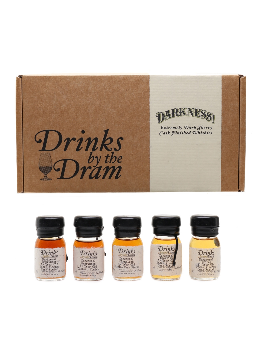Darkness! Drinks By The Dram Ardbeg, Benrinnes, Clynelish, Macallan 5 x 3cl