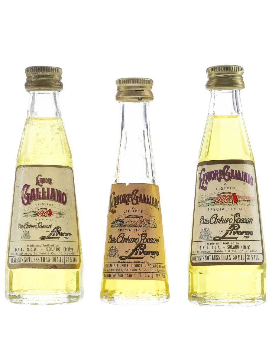 Galliano Liqueur Bottled 1970s-1980s 3 x 2.8cl-5cl