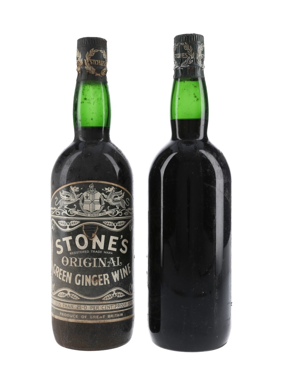 Stone's Original Green Ginger Wine Bottled 1950s-1960s 2 x 75cl / 14%