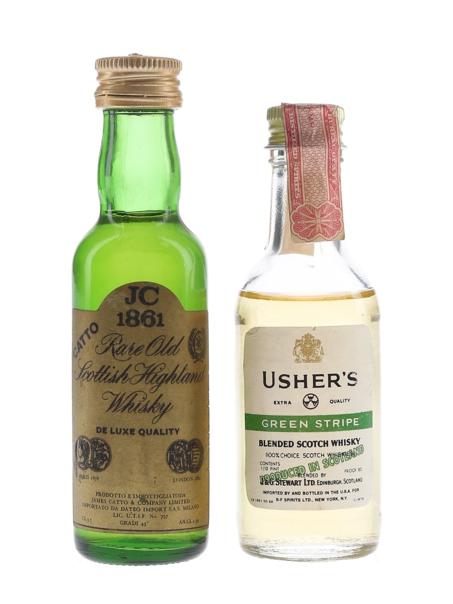 Catto & Usher's Bottled 1970s 3.7cl & 4.7cl