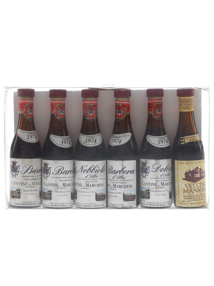 Tiny Italian Wine Bottles 1970s Vintages 6 x 1cl