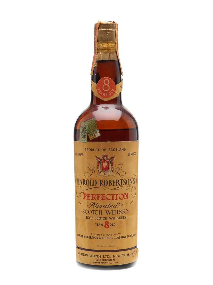 Harold Robertson's Perfection 8 Year Old Bottled 1940s 75cl / 43.4%