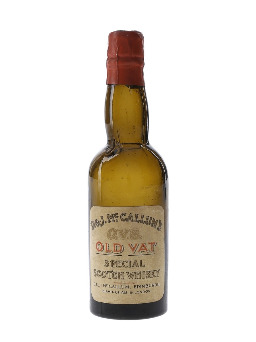 D & J McCallum's OVS Old Vat Special Bottled 1930s-1940s 5cl