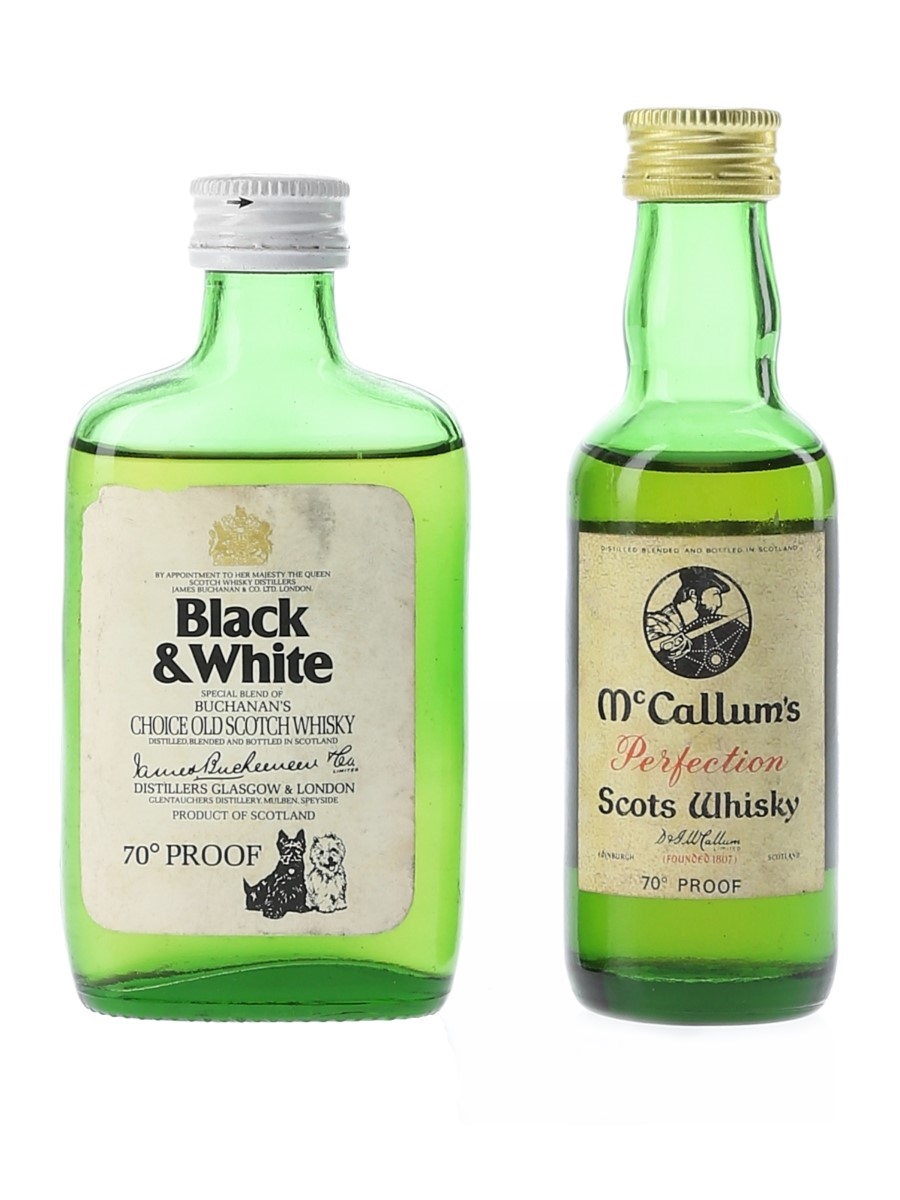 Black & White and McCallum's Perfection Bottled 1970s 2 x 5cl / 40%
