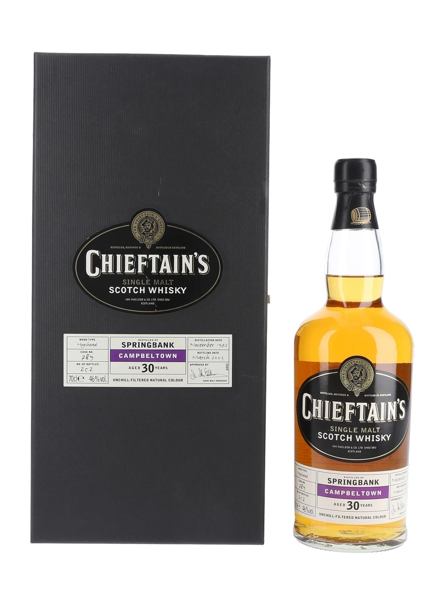 Springbank 1972 30 Year Old Bottled 2003 - Chieftain's Choice 70cl / 46%