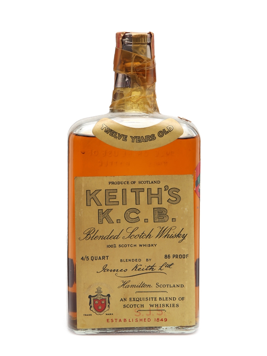 Keith's K.C.B. 12 Year Old Bottled 1940s 75cl