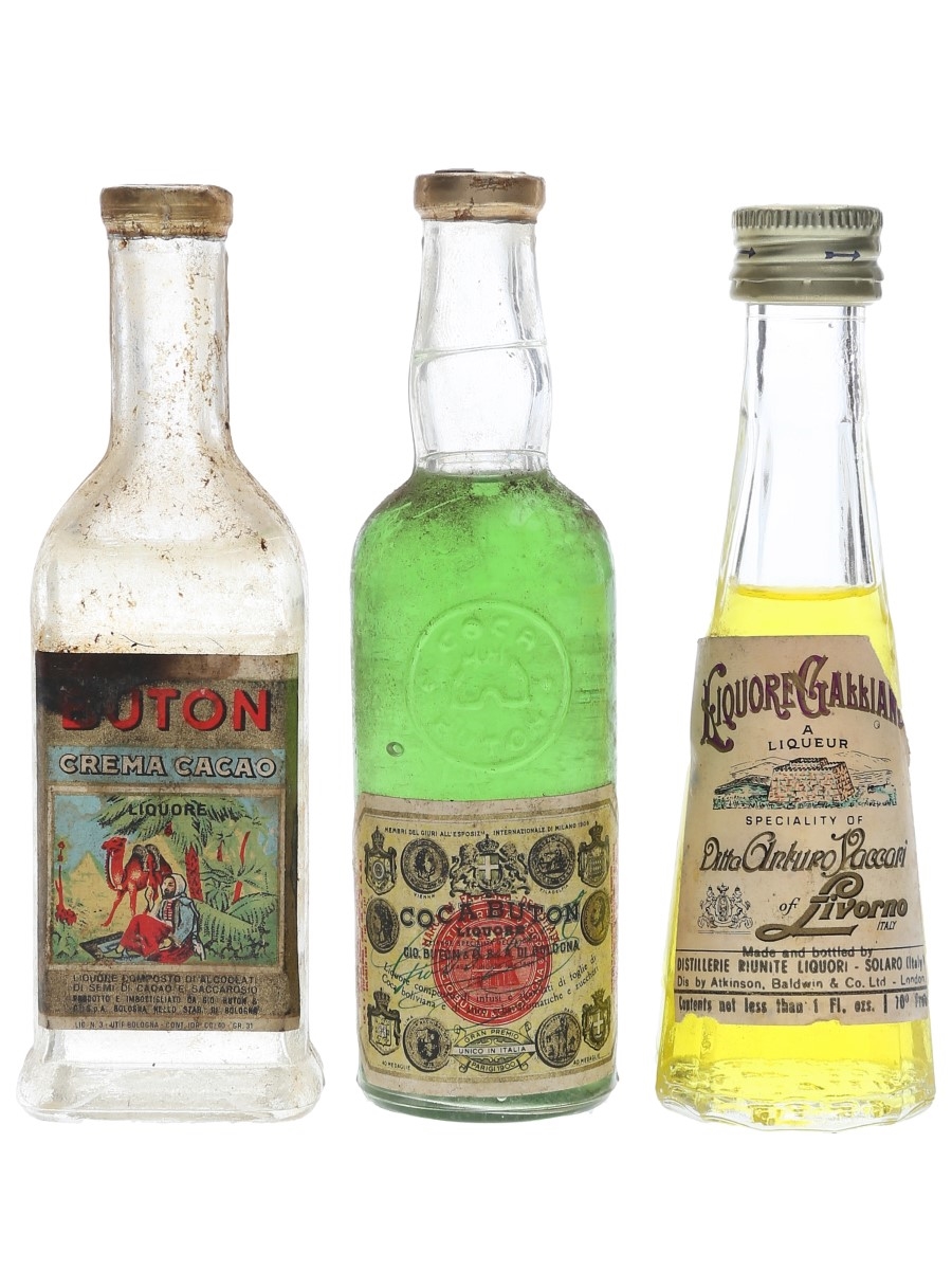 Buton & Galliano Bottled 1960s-1970s 3 x 2.8cl-4cl