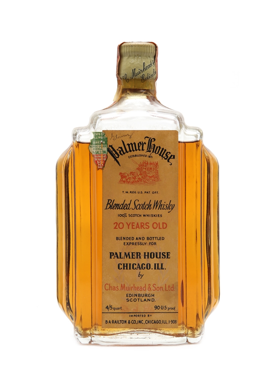Palmer House 20 Year Old Bottled 1940s 75cl