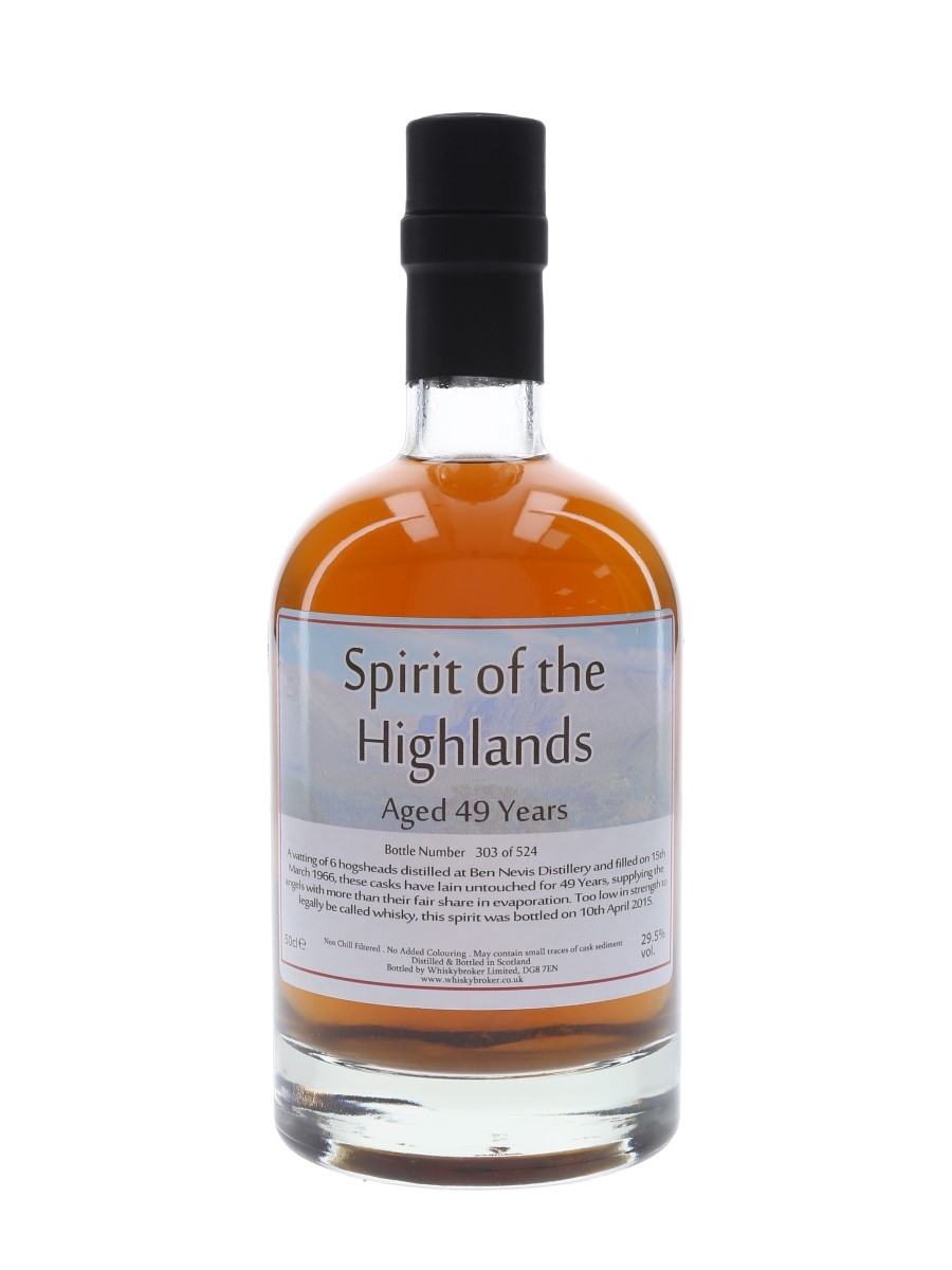 Ben Nevis 1966 49 Year Old Spirit Of The Highlands Bottled 2015 - Whisky Broker 50cl / 29.5%