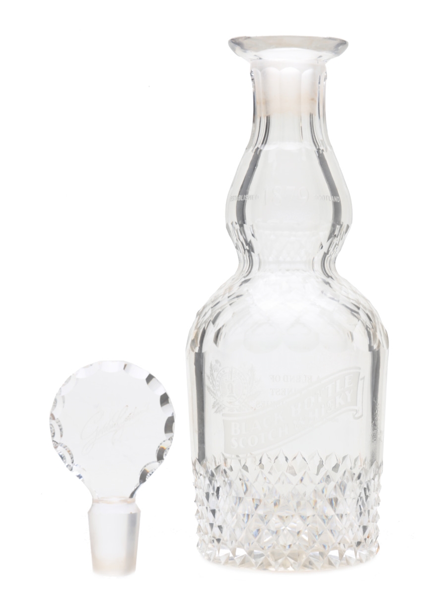 Black Bottle Crystal Decanter With Stopper  24.5cm x 8cm