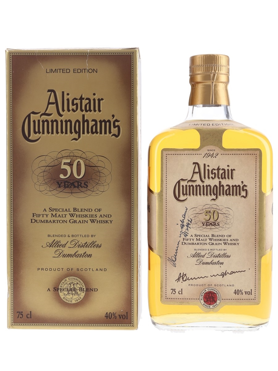 Alistair Cunningham's 50 Years Bottled 1990s - Allied Distillers Dumbarton 75cl / 40%