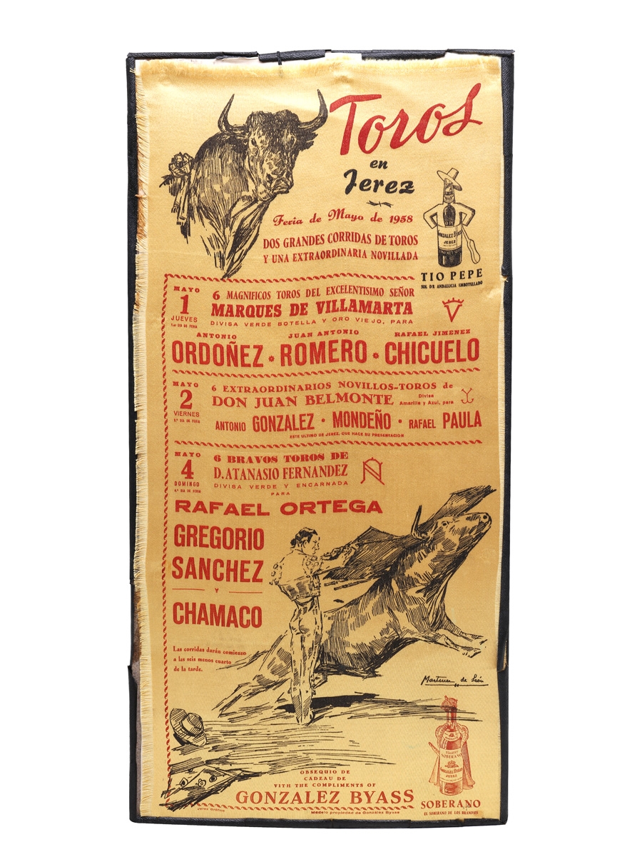 Gonzales Byass Bullfighting Publicity Sheet 1958 Feria De Mayo - Toros En Jerez 51.5cm x 25.5cm