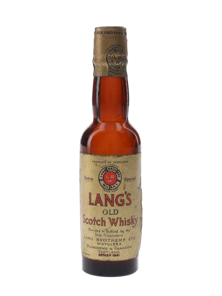 Lang's Extra Special Old Scotch Whisky Bottled 1940s 5cl