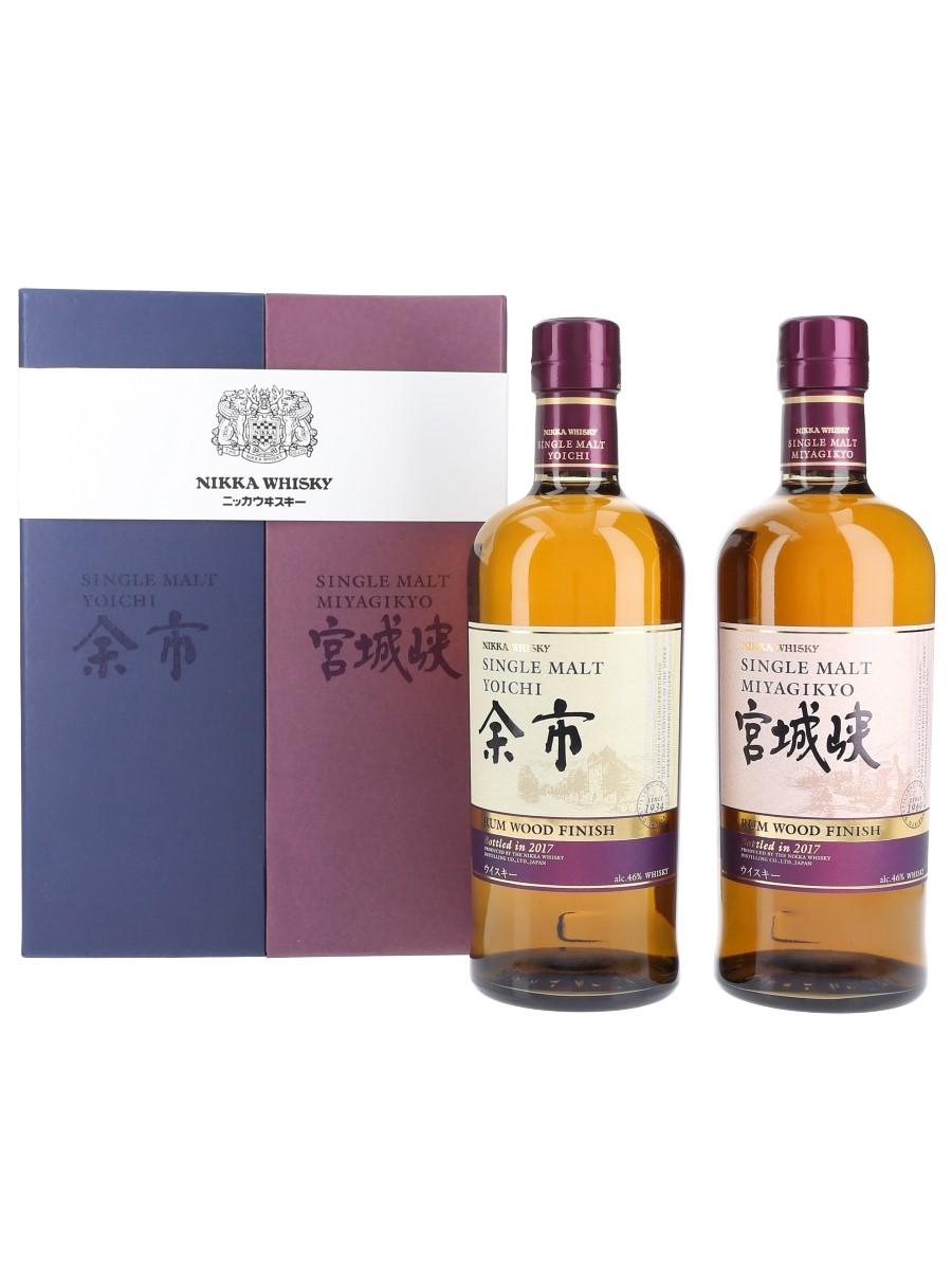 Nikka Yoichi & Miyagikyo Rum Wood Finish Bottled 2017 - La Maison Du Whisky 2 x 70cl / 46%