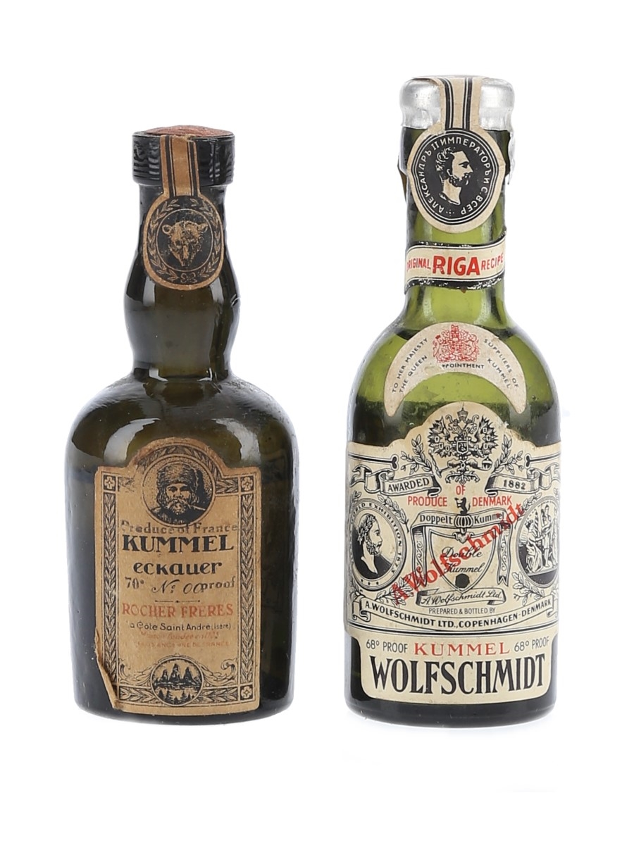 Kummel Eckauer & Wolfschmidt Bottled 1950s 2 x 3cl
