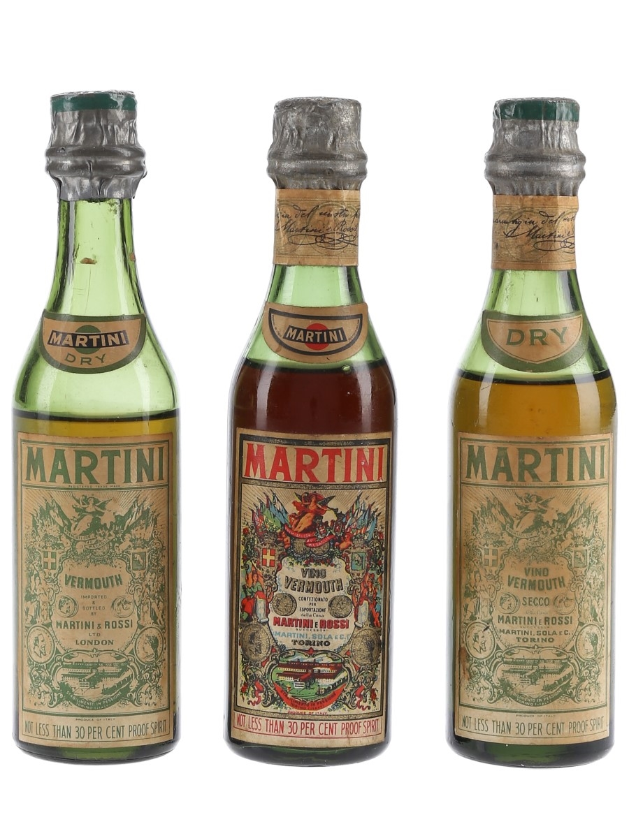 Martini Vino Vermouth Bottled 1950s 3 x 5cl / 17%