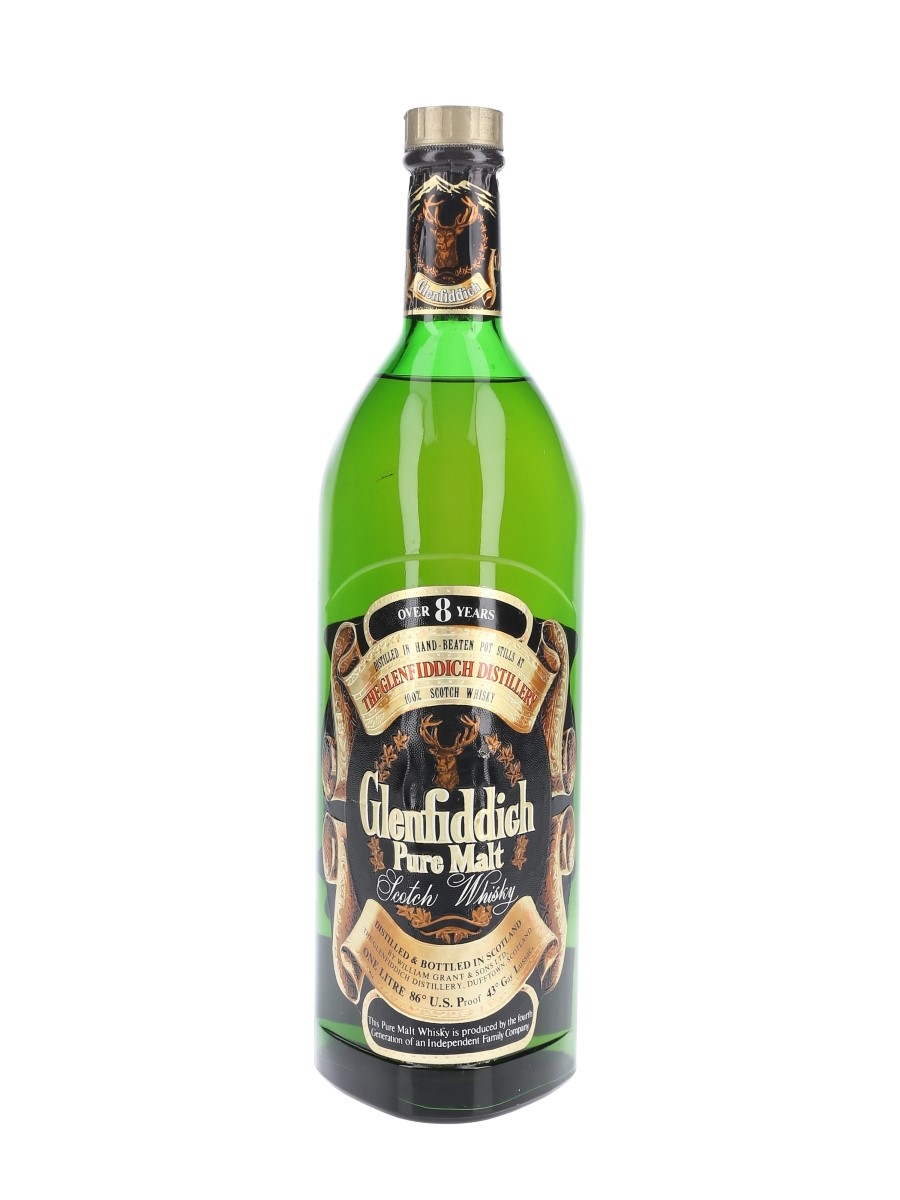 Glenfiddich Pure Malt 8 Year Old Bottled 1970s - Finnegan's Duty Free 100cl / 43%