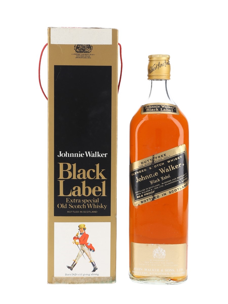 Johnnie Walker Black Label Bottled 1970s - Finnegan's Duty Free 100cl / 43.4%