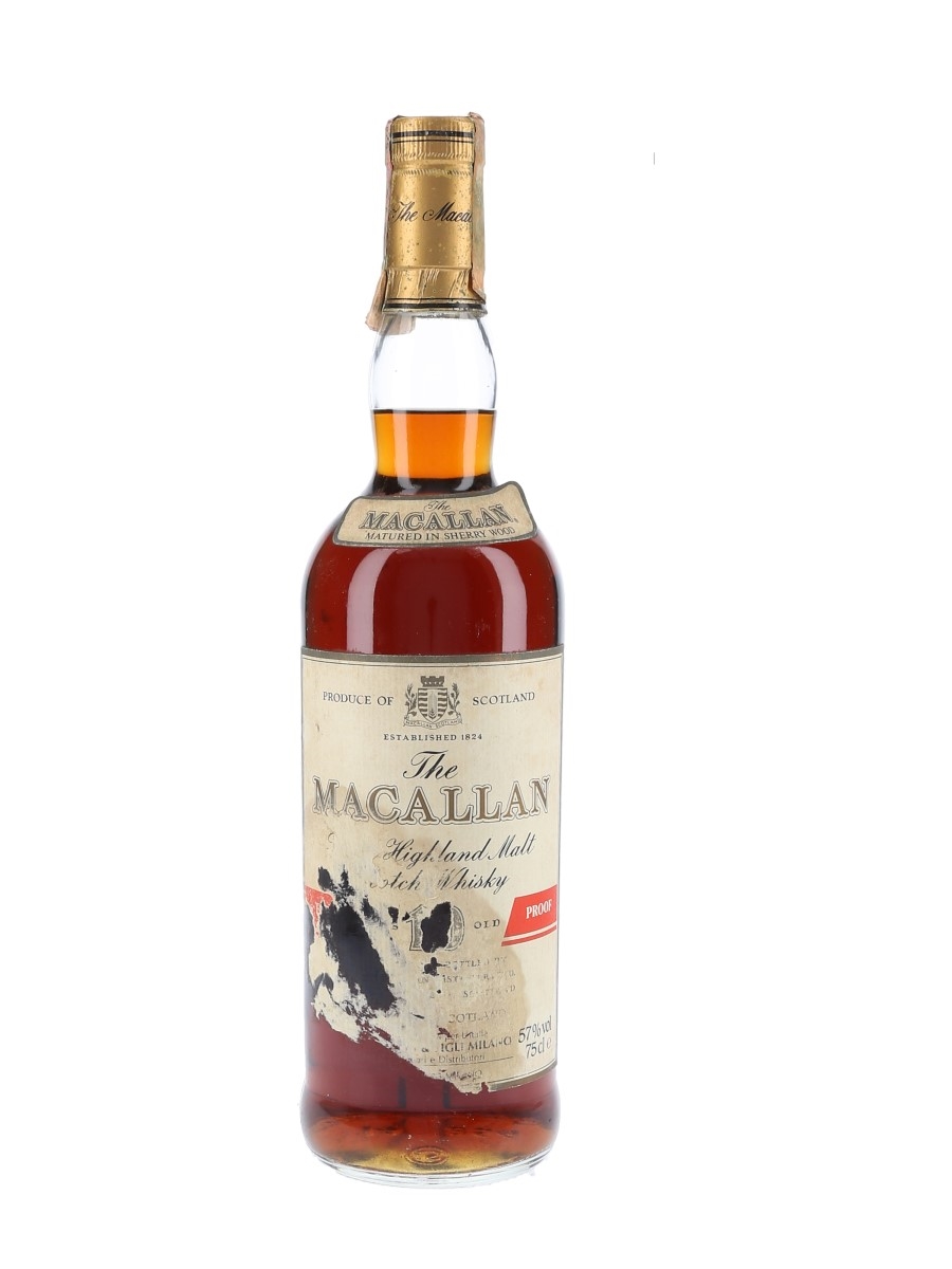 Macallan 10 Year Old Full Proof Bottled 1980s - Giovinetti 75cl / 57%