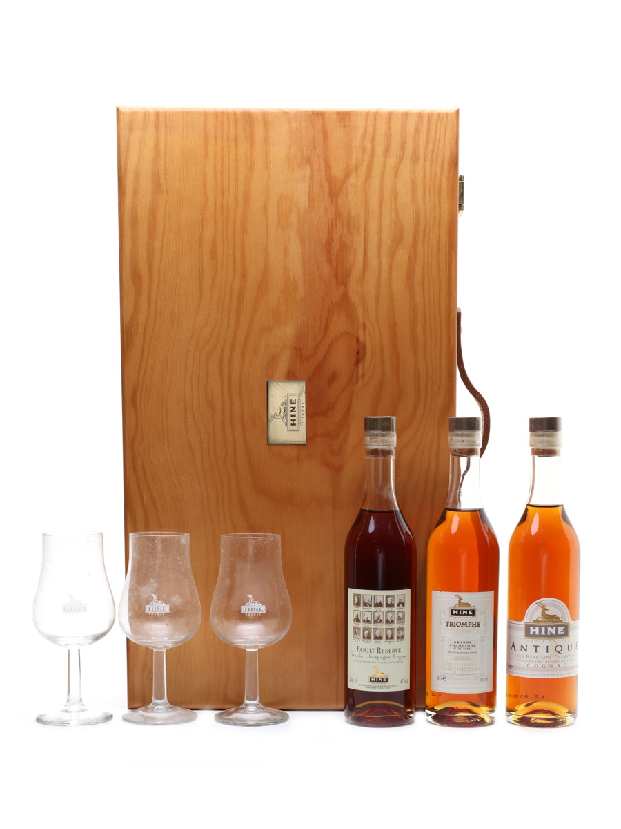 Hine Antique, Family Reserve & Triomphe Glass Pack 3 x 20cl / 40%