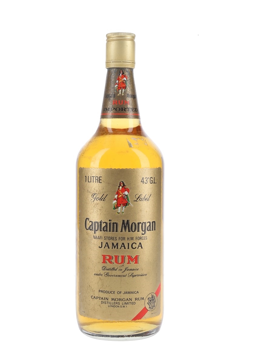 Captain Morgan Gold Label Bottled 1980s - NAAFI Stores 100cl / 43%