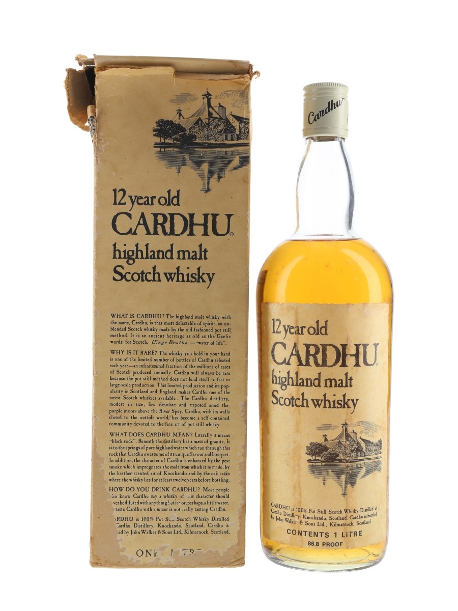 Cardhu 12 Year Old Bottled 1970s - Duty Free 100cl / 43.4%
