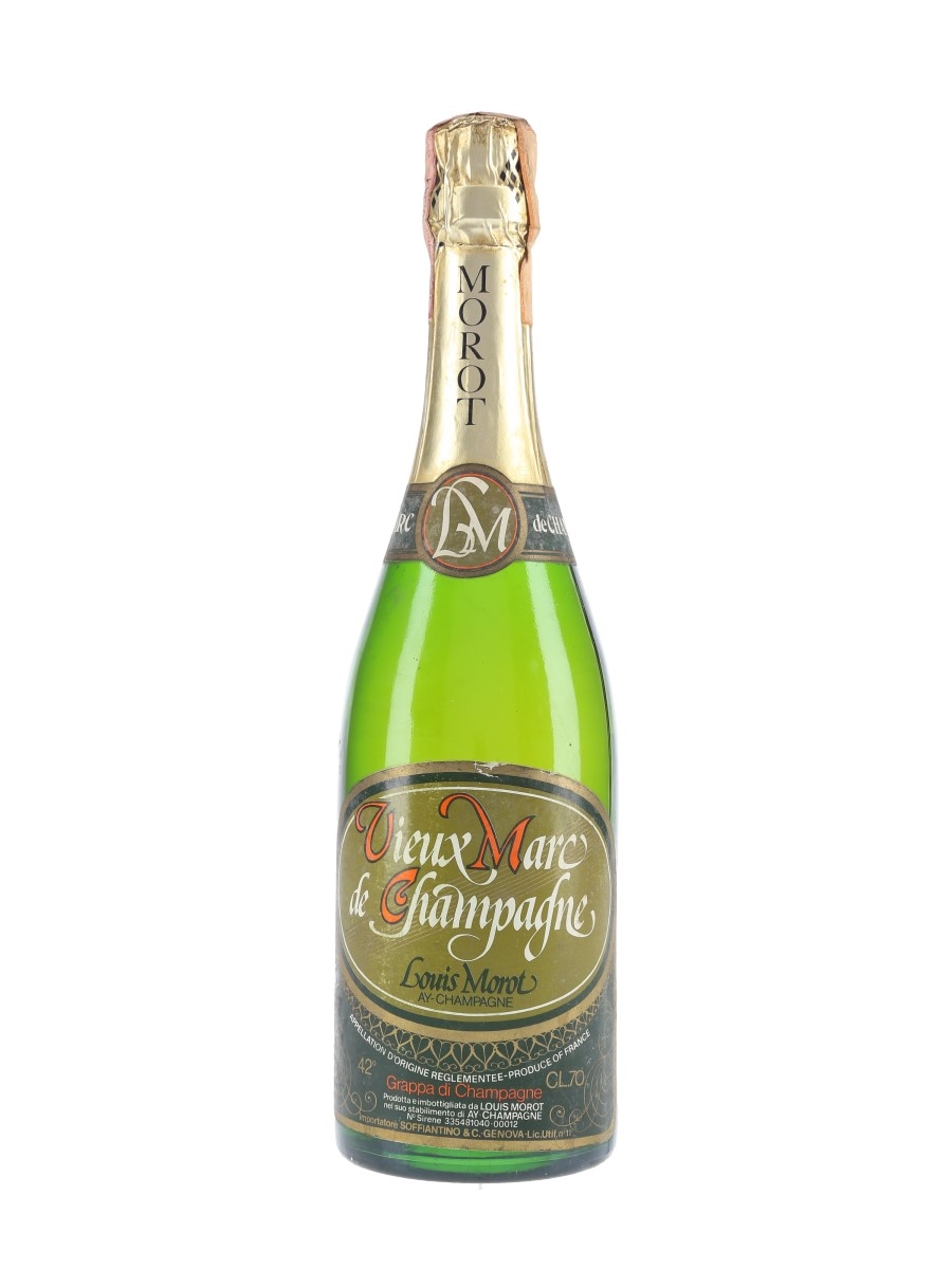 Louis Morot Vieux Marc De Champagne Bottled 1970s - Soffiantino 70cl / 42%