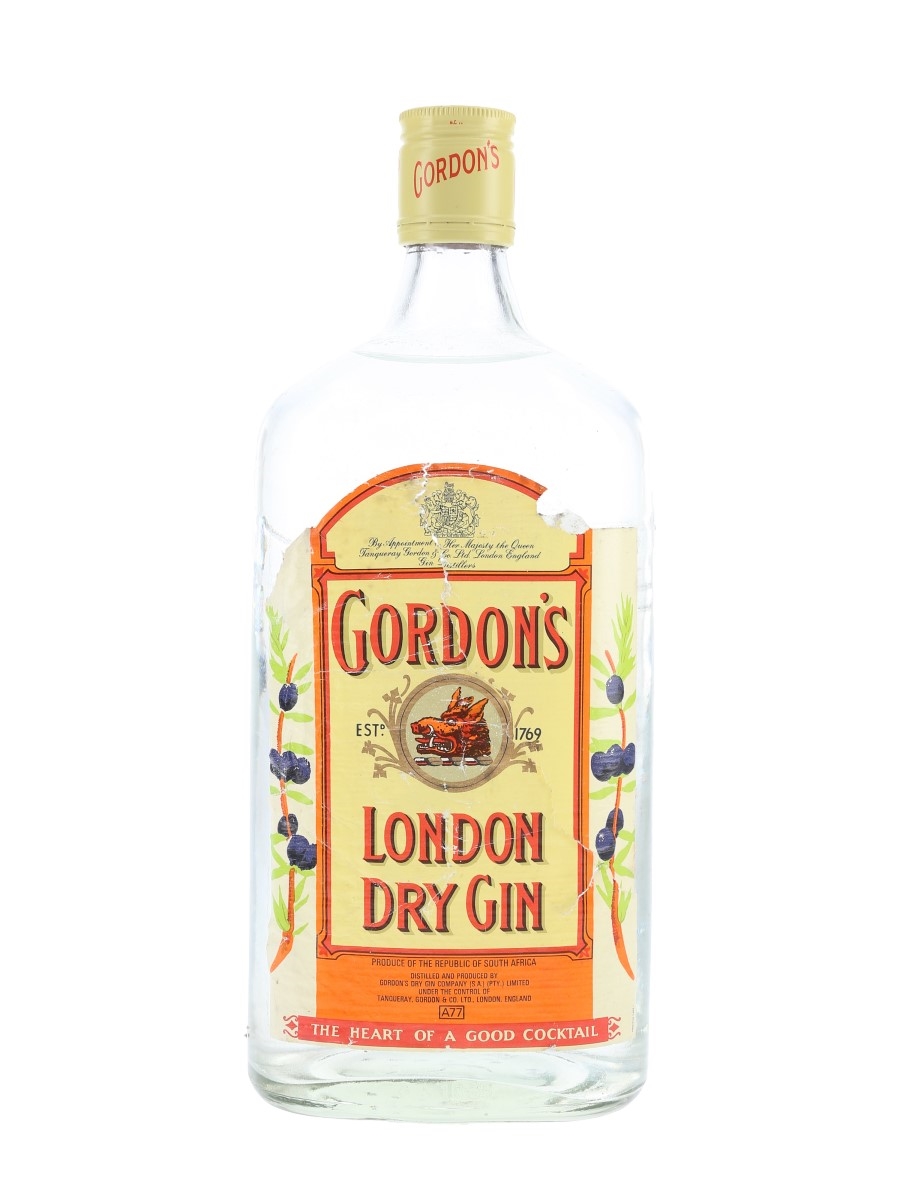 Gordon's Dry Gin Bottled 1980s - South Africa 100cl