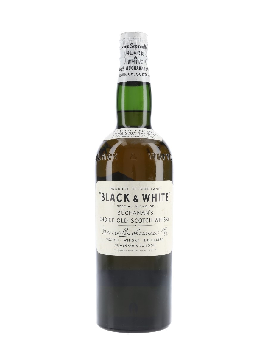 Buchanan's Black & White Spring Cap Bottled 1950s 75cl