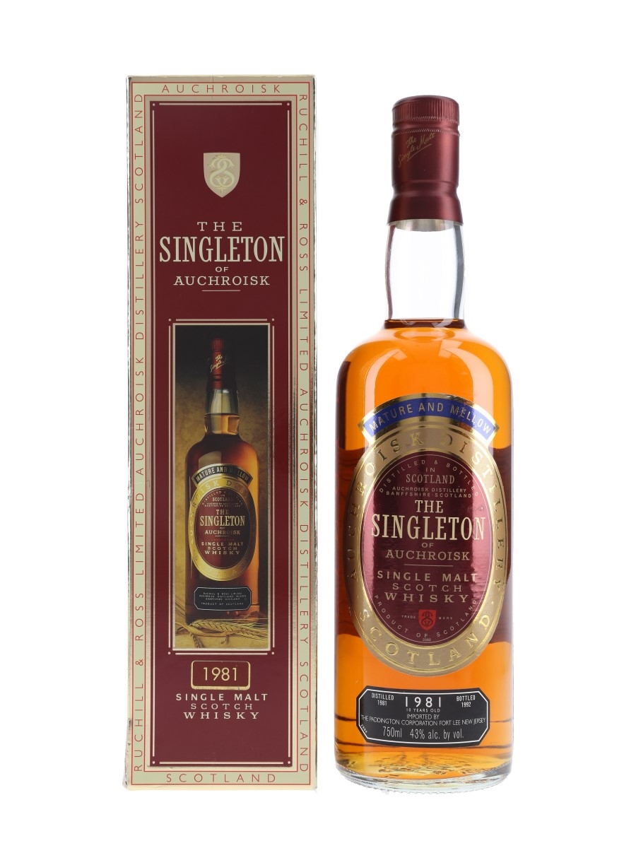 Singleton Of Auchroisk 1981 10 Year Old Bottled 1992 - Paddington Corporation 75cl / 43%