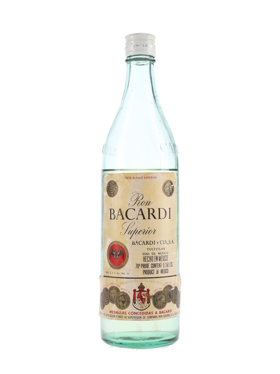 Bacardi Carta Blanca Superior Bottled 1960s - Mexico 75cl / 40%